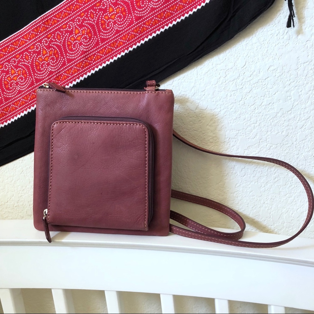 Fossil Burgundy/Purple Crossbody Purse